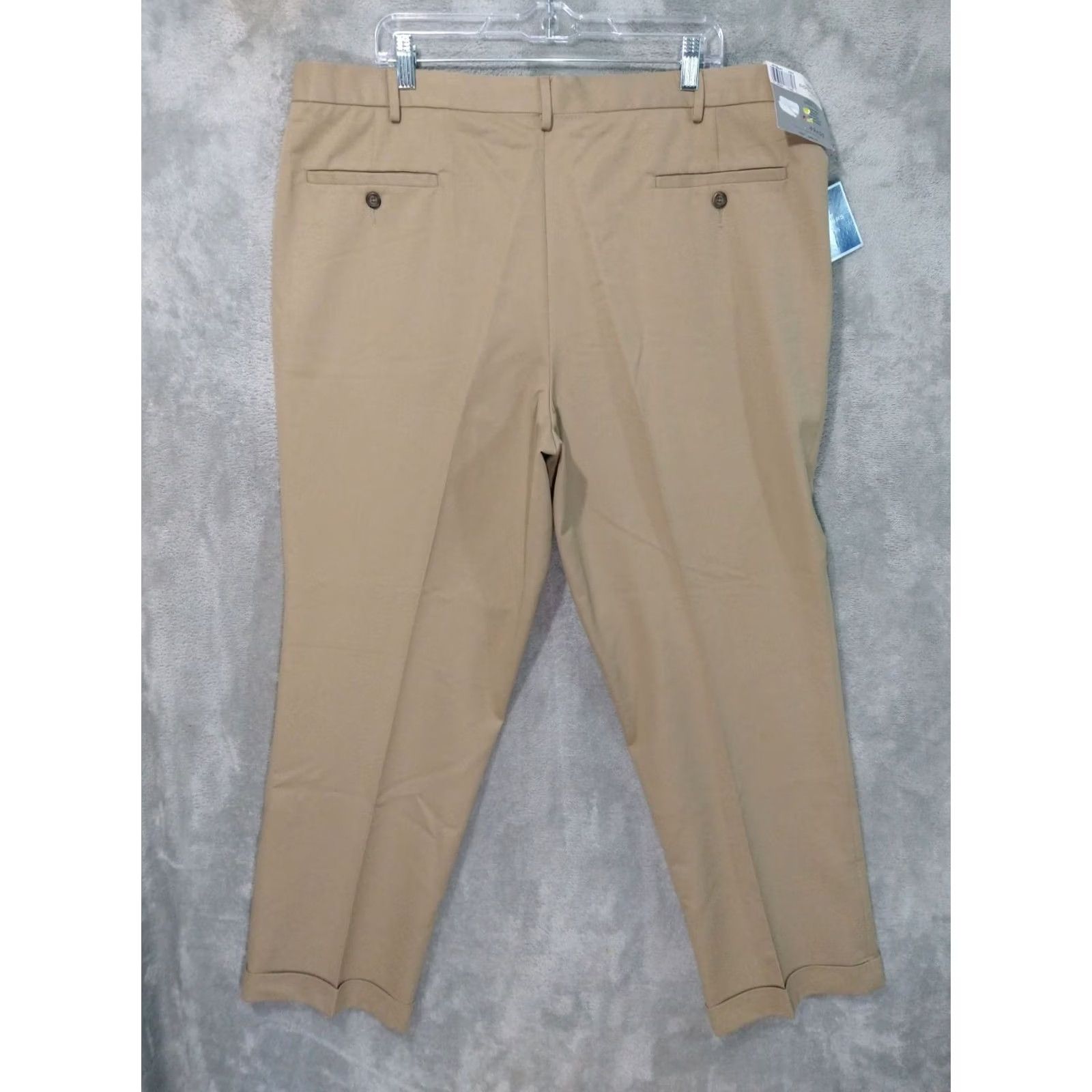 Dockers DOCKERS Pants Mens 42x30 Beige Dress Chino Classic Fit Pleated Cuffed Size US 42 / EU 58 - 2 Thumbnail