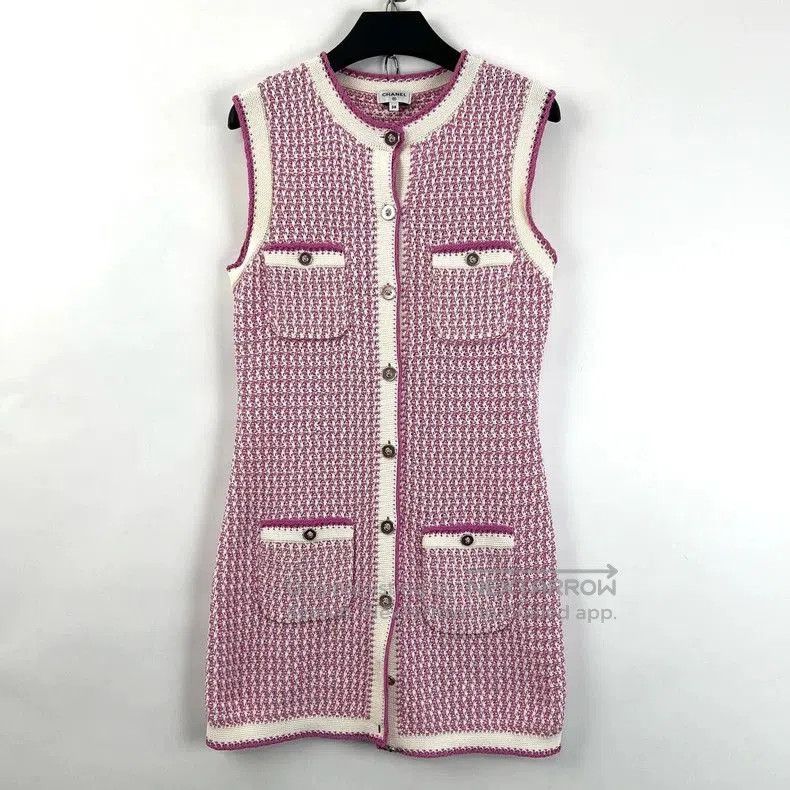 Chanel Chanel Pink Knit Sleeveless Dress. Size US M / EU 48-50 / 2 - 2 Thumbnail