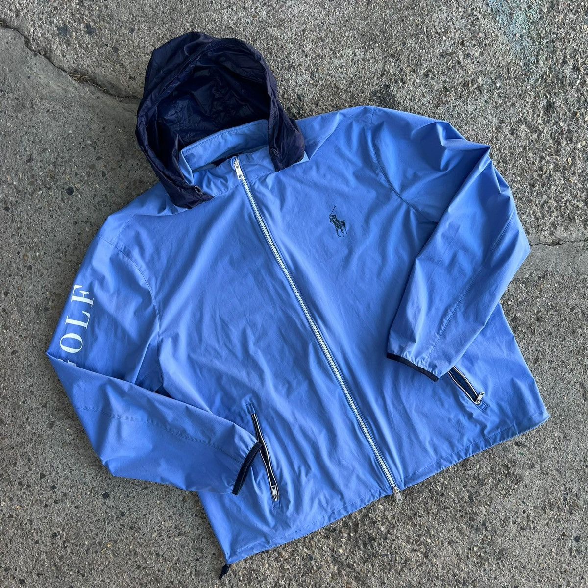 Polo Ralph Lauren × Vintage Polo Golf Ralph Lauren Windbreaker Jacket Blue Gorpcore Size US XXL / EU 58 / 5 - 3 Thumbnail