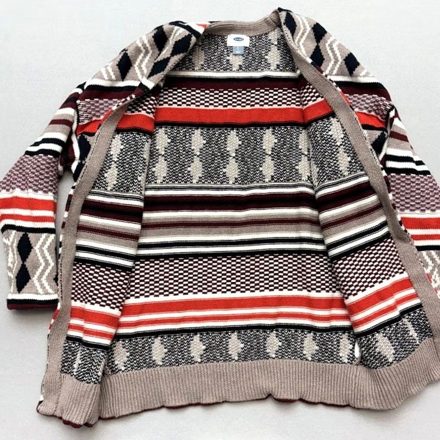 Old Navy Old Navy Southwestern Tribal Open Front Cardigan Aztec Stripe Longline Sweater S Size S / US 4 / IT 40 - 7 Thumbnail