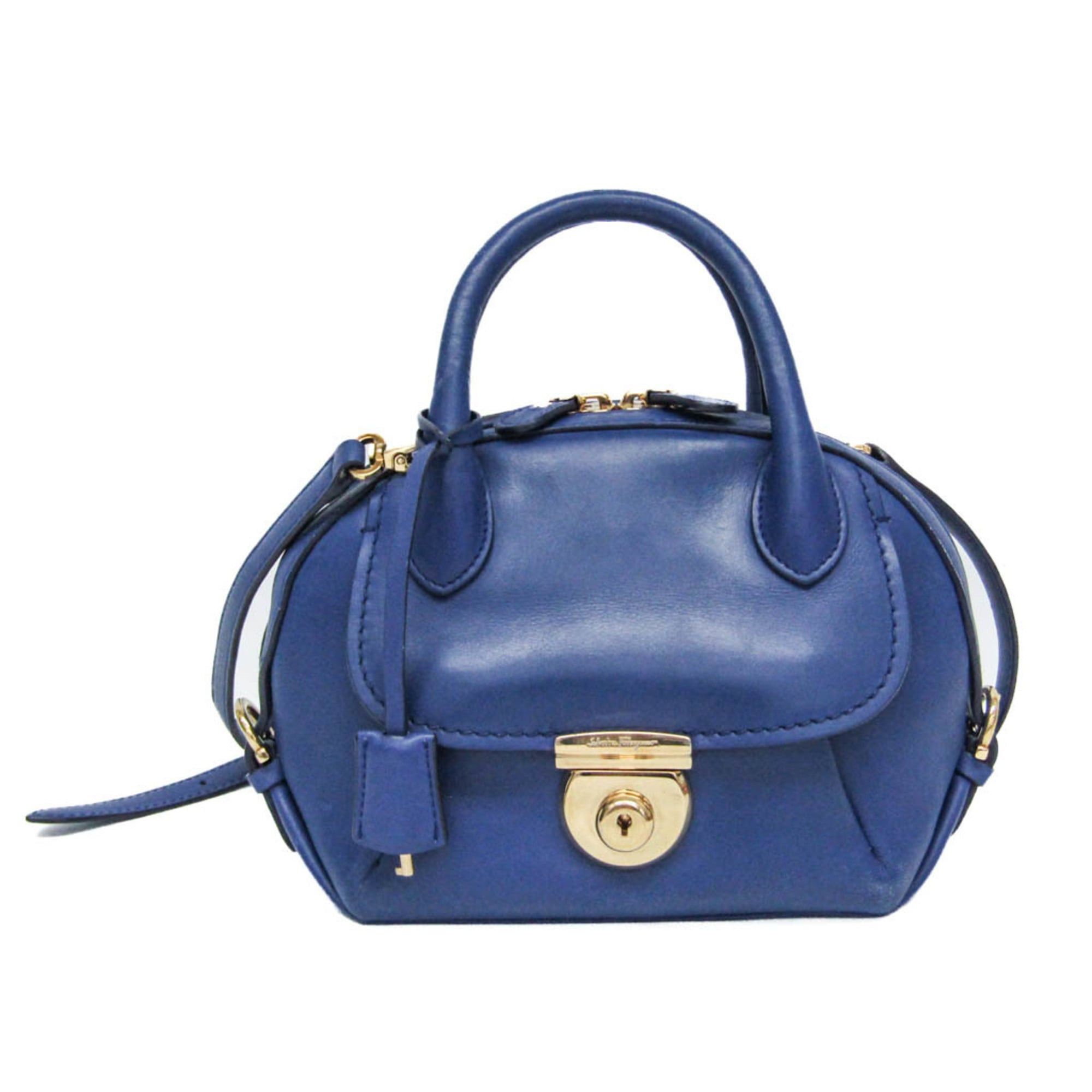 Salvatore Ferragamo Salvatore Ferragamo FIAMMA GE-21 E881 Women's Leather Handbag,Shoulder Bag Blue Size ONE SIZE - 1 Thumbnail