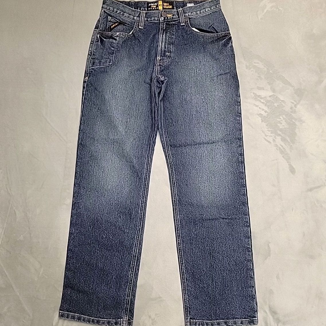 Ariat Ariat Jeans Men 30x32 Blue Denim Rebar Loose Straight Boot Fit Western Cowboy Jeans Size US 30 / EU 46 - 2 Thumbnail