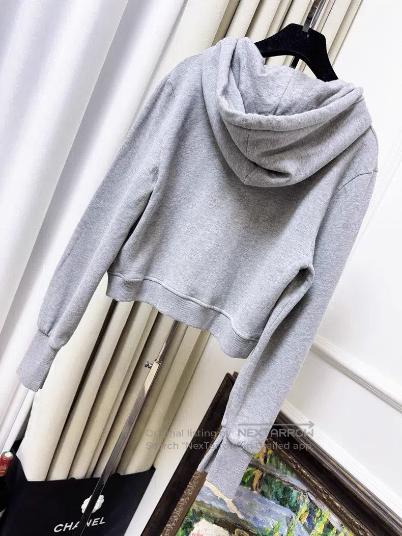 Fendi Fendi Gray Letter Logo Printed Hooded Sweatshirt Size M / US 6-8 / IT 42-44 - 2 Thumbnail