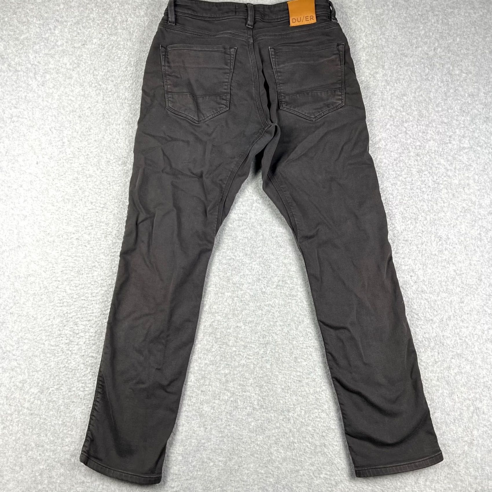 DUER DU/ER N2X Slim Fit Taper Pants Grey Chino Mens 30x30 Stretch No Sweat Size US 30 / EU 46 - 2 Thumbnail