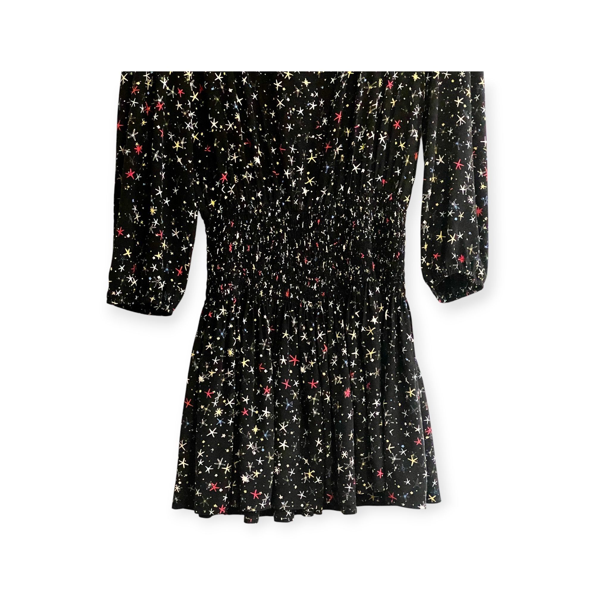 Anine Bing Anine Bing 'Martha' Black Silk Stars Print Dress Size L Size L / US 10 / IT 46 - 8 Thumbnail