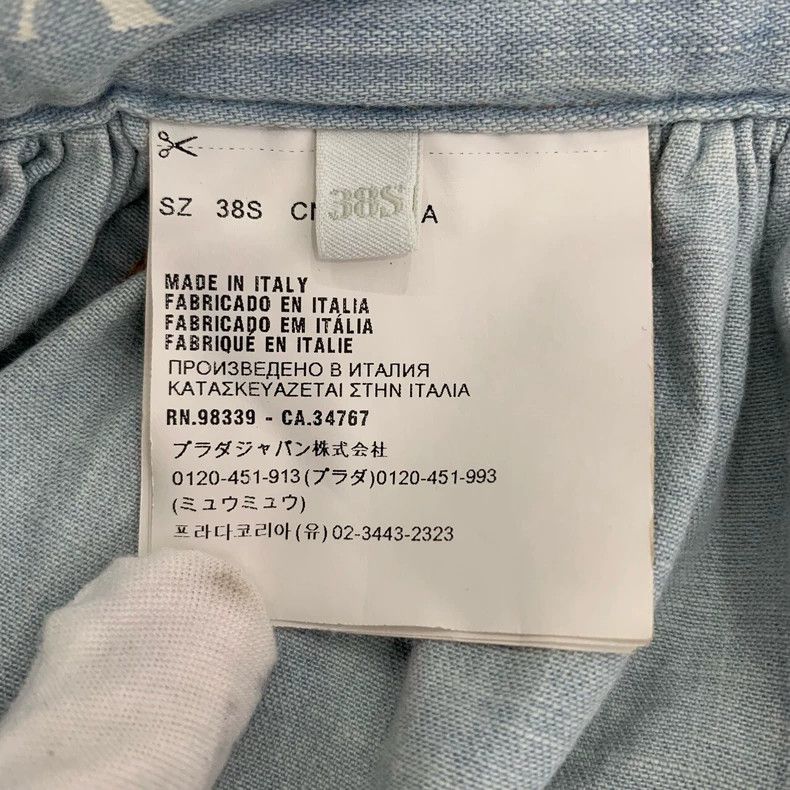 Prada Prada Logo print to make the old blue belt gradient cotton Size 37" - 7 Thumbnail
