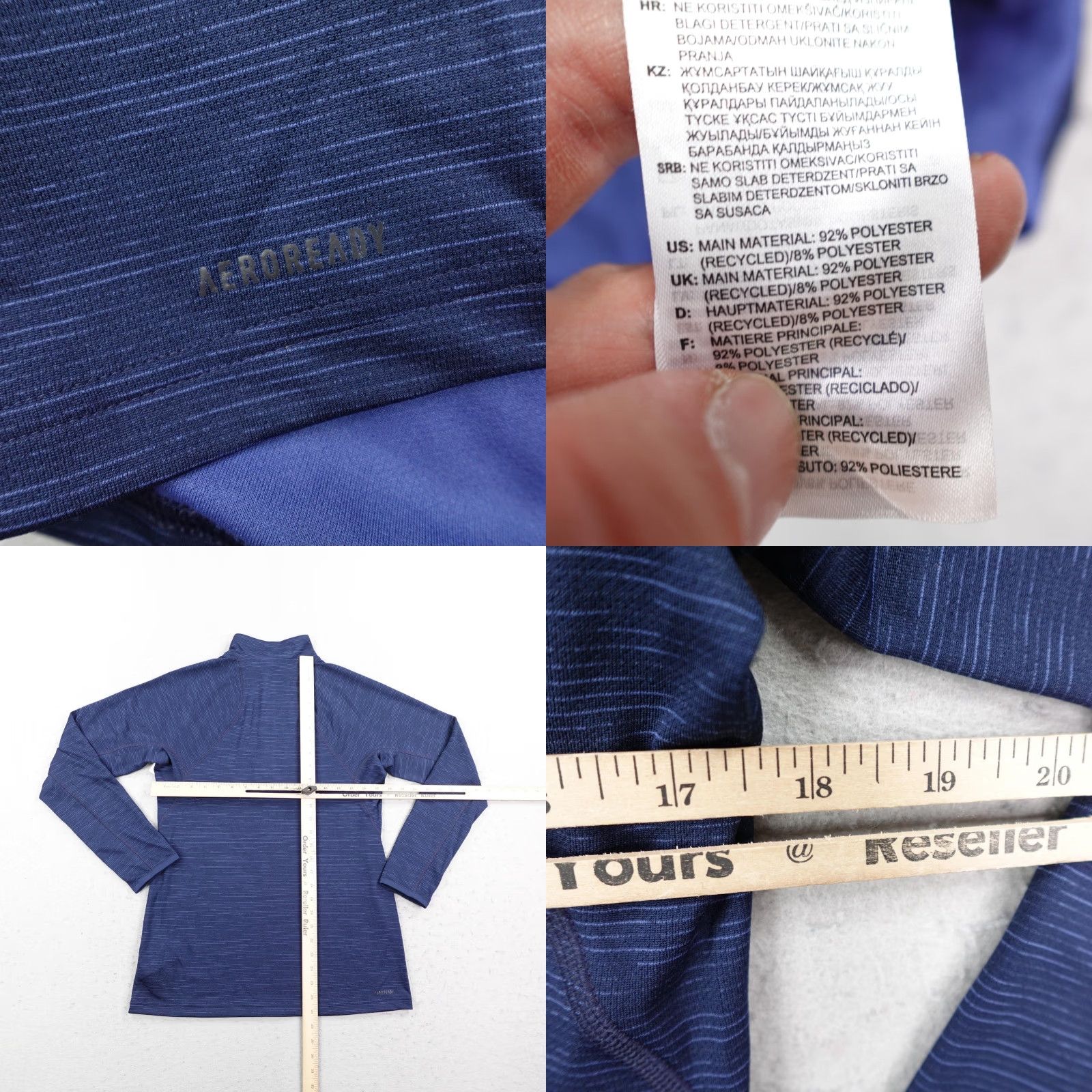 Adidas Adidas Shirt Medium Blue Aeroready 1/4 Zip Elite Beach Volleyball NEW Womens Size M / US 6-8 / IT 42-44 - 8 Thumbnail