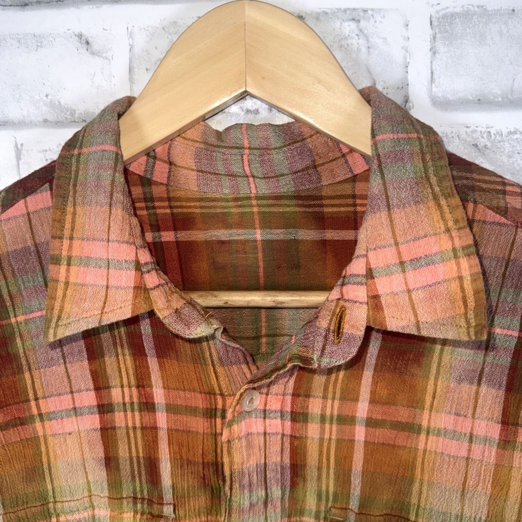 Aerosmith Aerosmith Let Rock Rule Orange Plaid Button Up Shirt ROCKABILLY UNISEX S Size US S / EU 44-46 / 1 - 3 Thumbnail