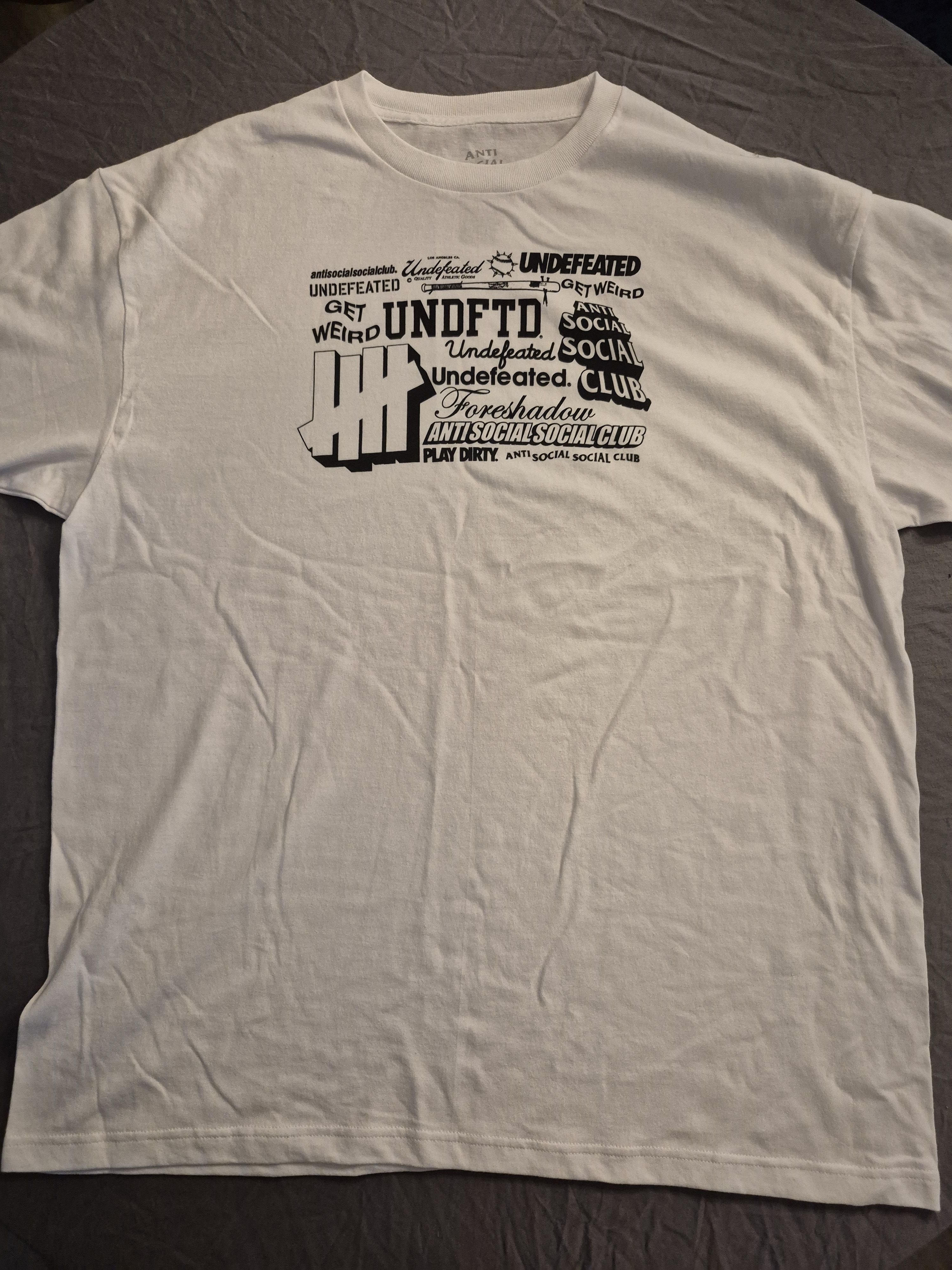 Anti Social Social Club × Undefeated Anti Social Club Undefeated Collab White Tee Shirt Size 2XL Size US XXL / EU 58 / 5 - 1 Thumbnail