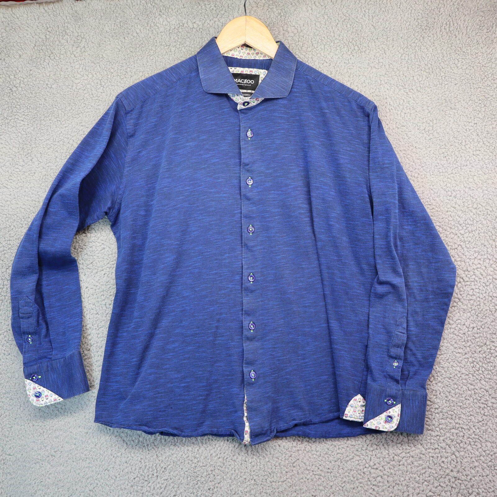 Maceoo Maceoo Shirt Men Large 4 Jersey Blue Einstein Button Print Size US L / EU 52-54 / 3 - 1 Thumbnail