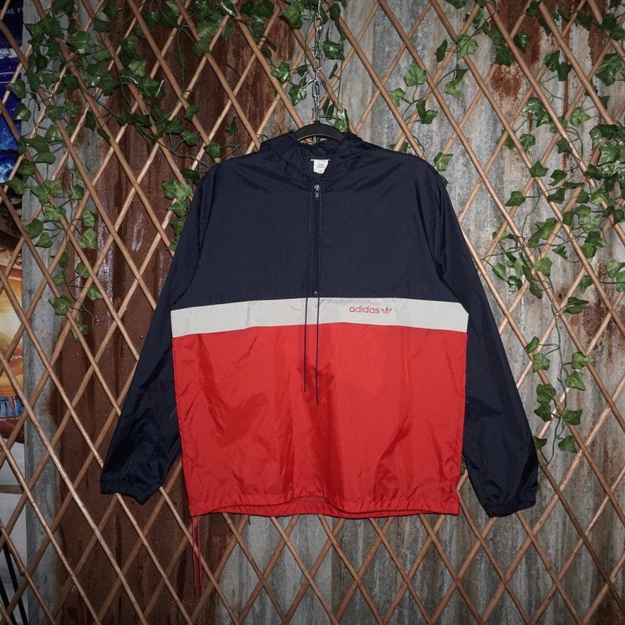 Adidas Medium - Vintage Y2K Adidas 2tone half zip 1980s windbreaker Size US M / EU 48-50 / 2 - 1 Thumbnail