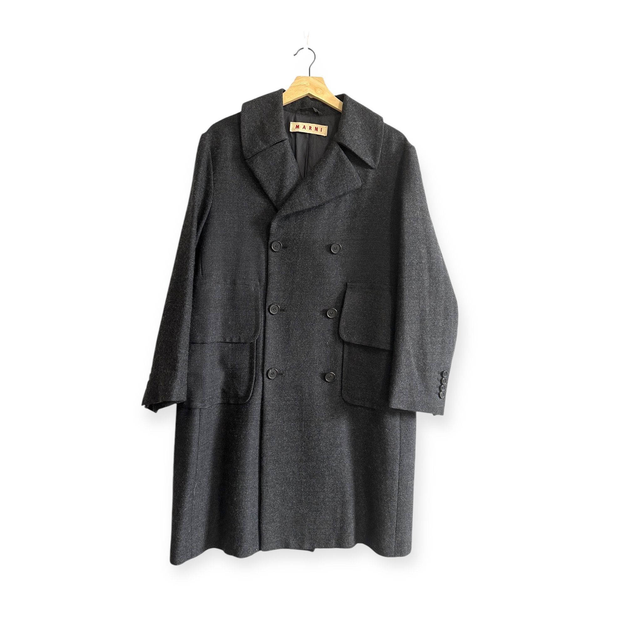 Marni Marni Gray Wool Double Breasted Coat IT44 Consuelo Era Overs Size M / US 6-8 / IT 42-44 - 1 Thumbnail