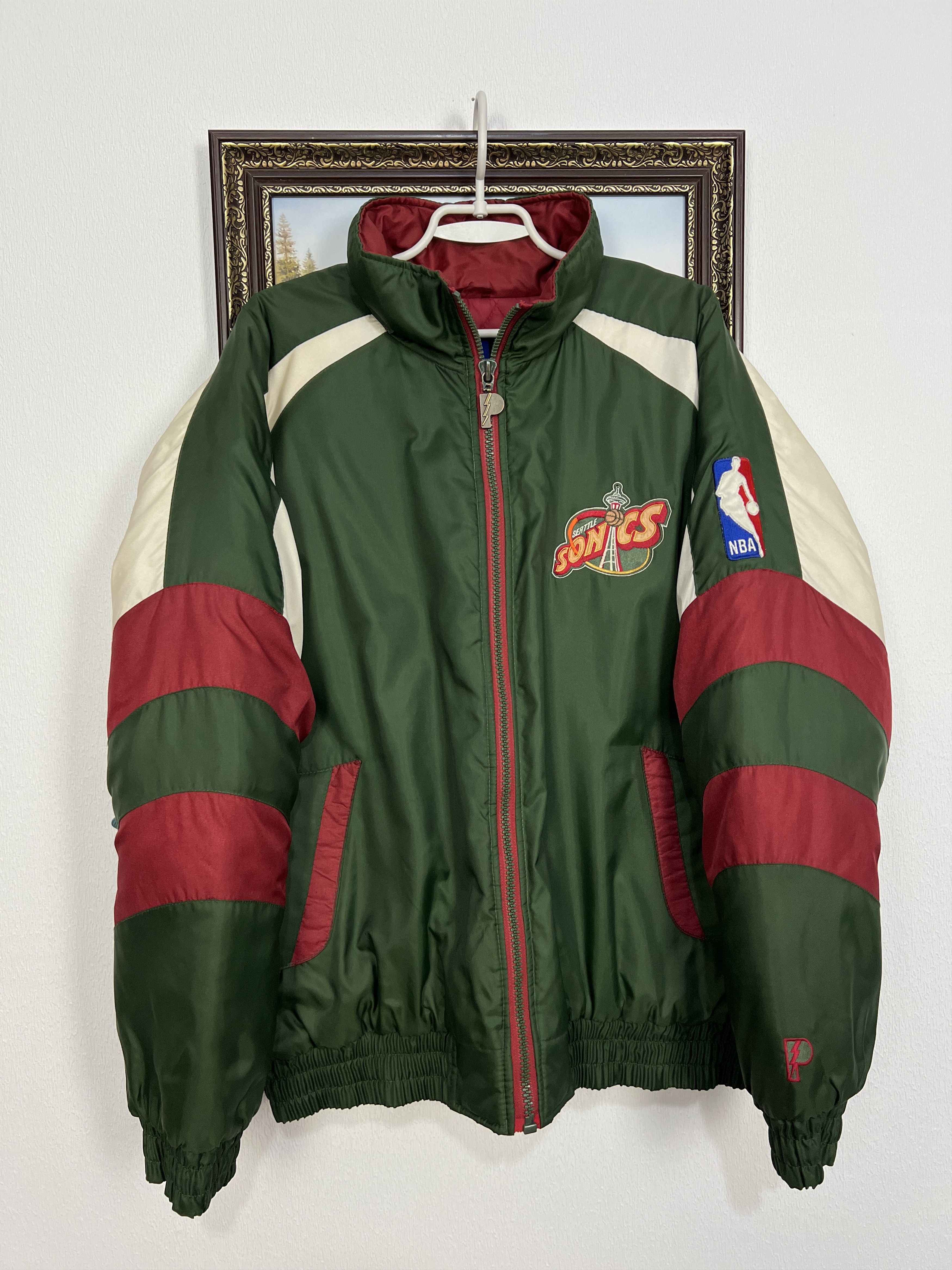 Pro Player Vintage 90's Seattle Super Sonics Padded Bomber Jacket NBA Size US XL / EU 56 / 4 - 3 Thumbnail