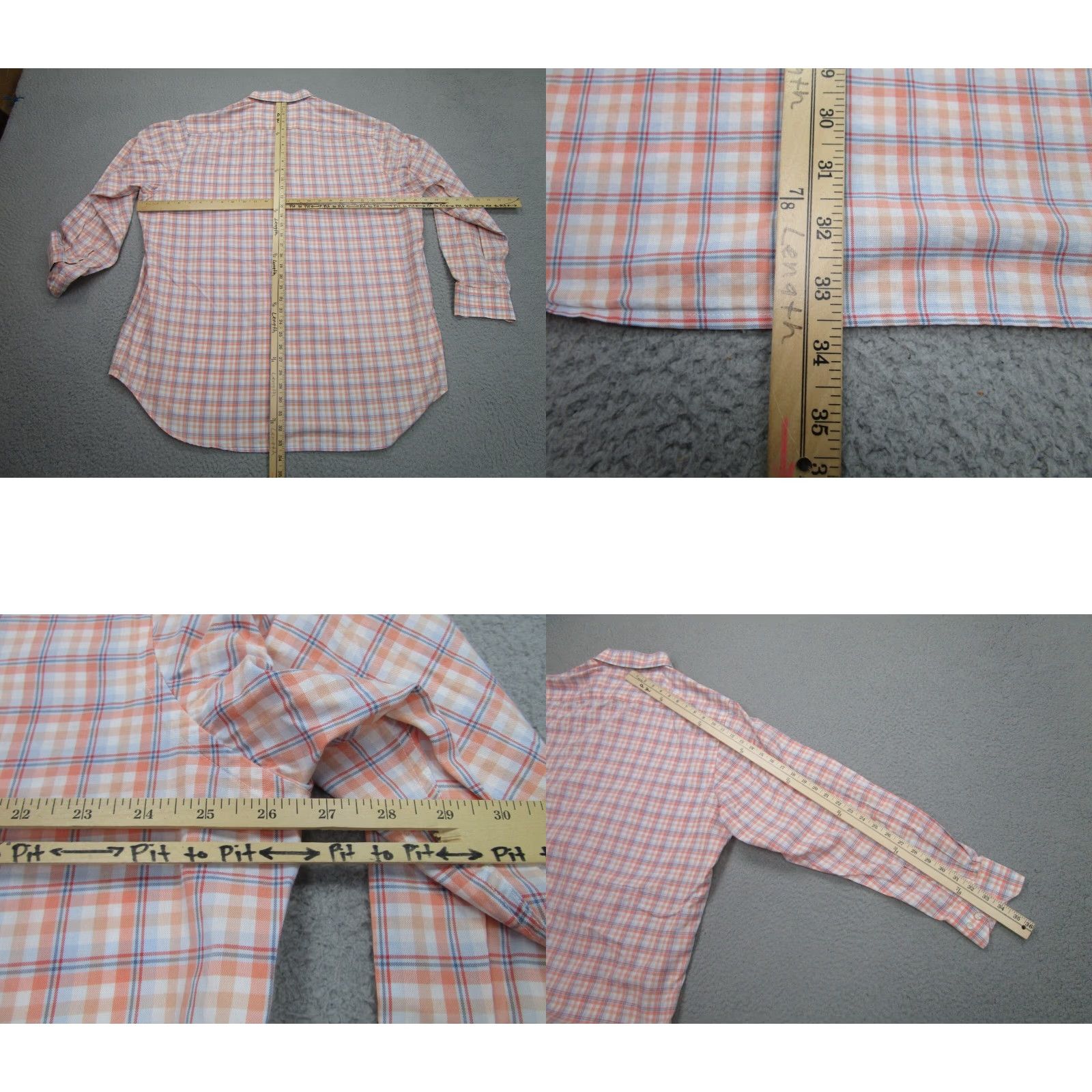 Tailorbyrd TAILORBYRD Button-Up Shirt Mens 2XL Orange Plaid Long Sleeve Casual Size US XXL / EU 58 / 5 - 8 Thumbnail