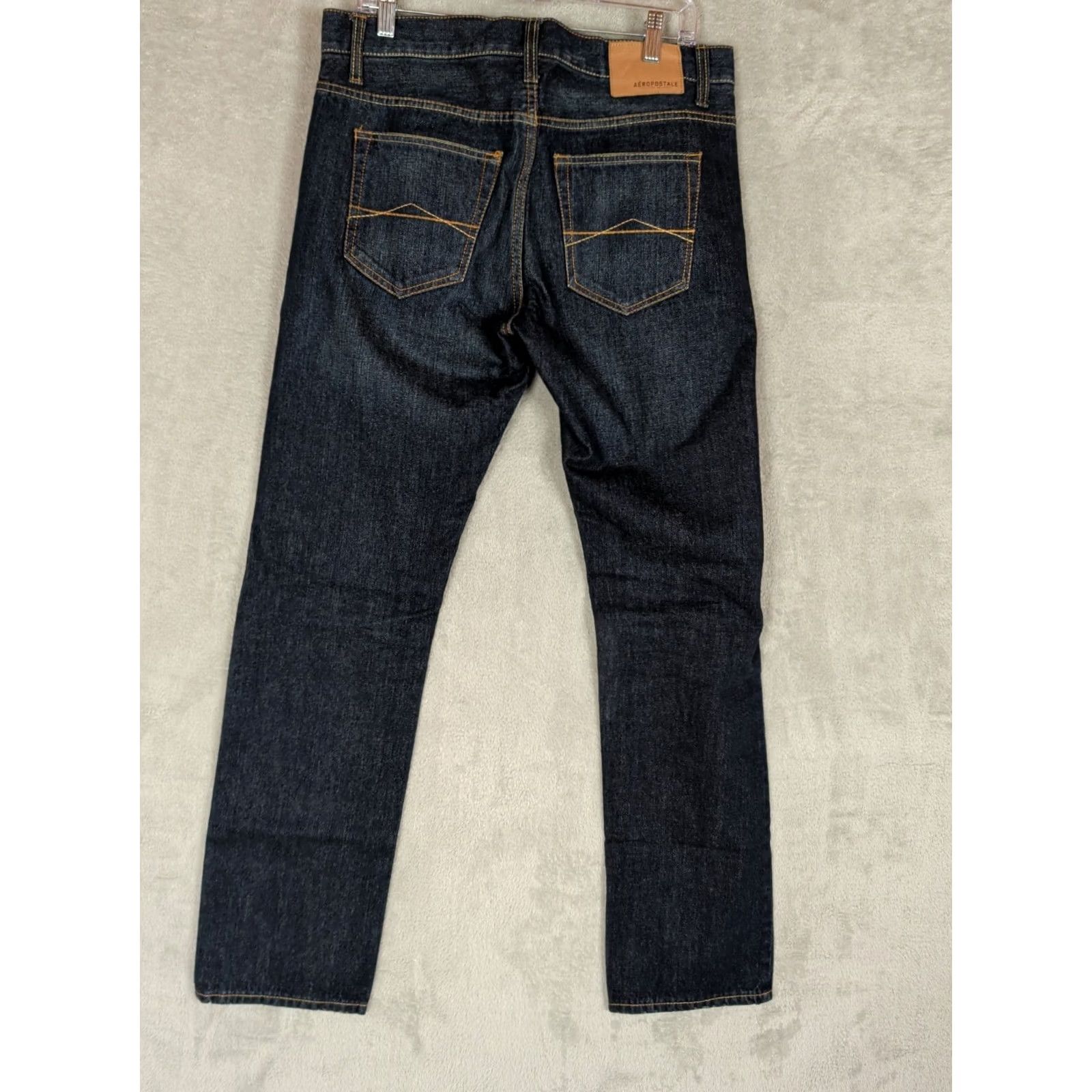 Vintage AEROPOSTALE ESSEX Straight Leg Jeans Dark Wash Mens 32/34 Blue Cotton Denim NWOT Size US 32 / EU 48 - 5 Thumbnail
