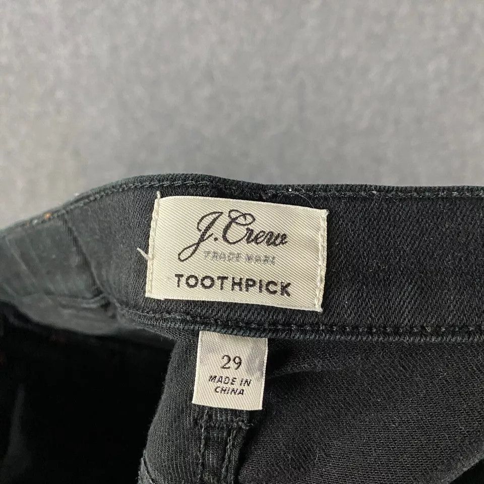 J.Crew J Crew Jeans Women's 29 Black Denim Toothpick Cotton Blend Size 29" - 8 Thumbnail