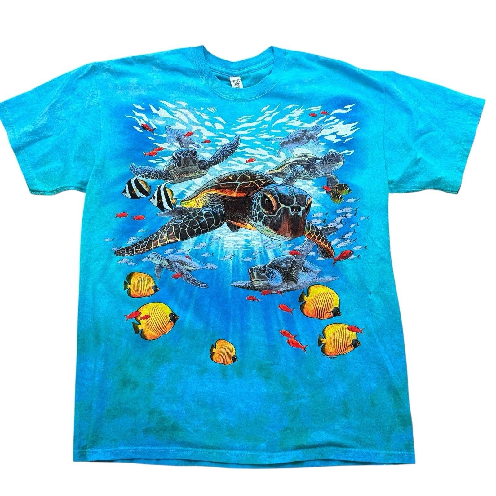 Liquid Blue Liquid Blue Sea Turtle Aquatic Nature Blue Graphic Tee Large Size US L / EU 52-54 / 3 - 1 Thumbnail