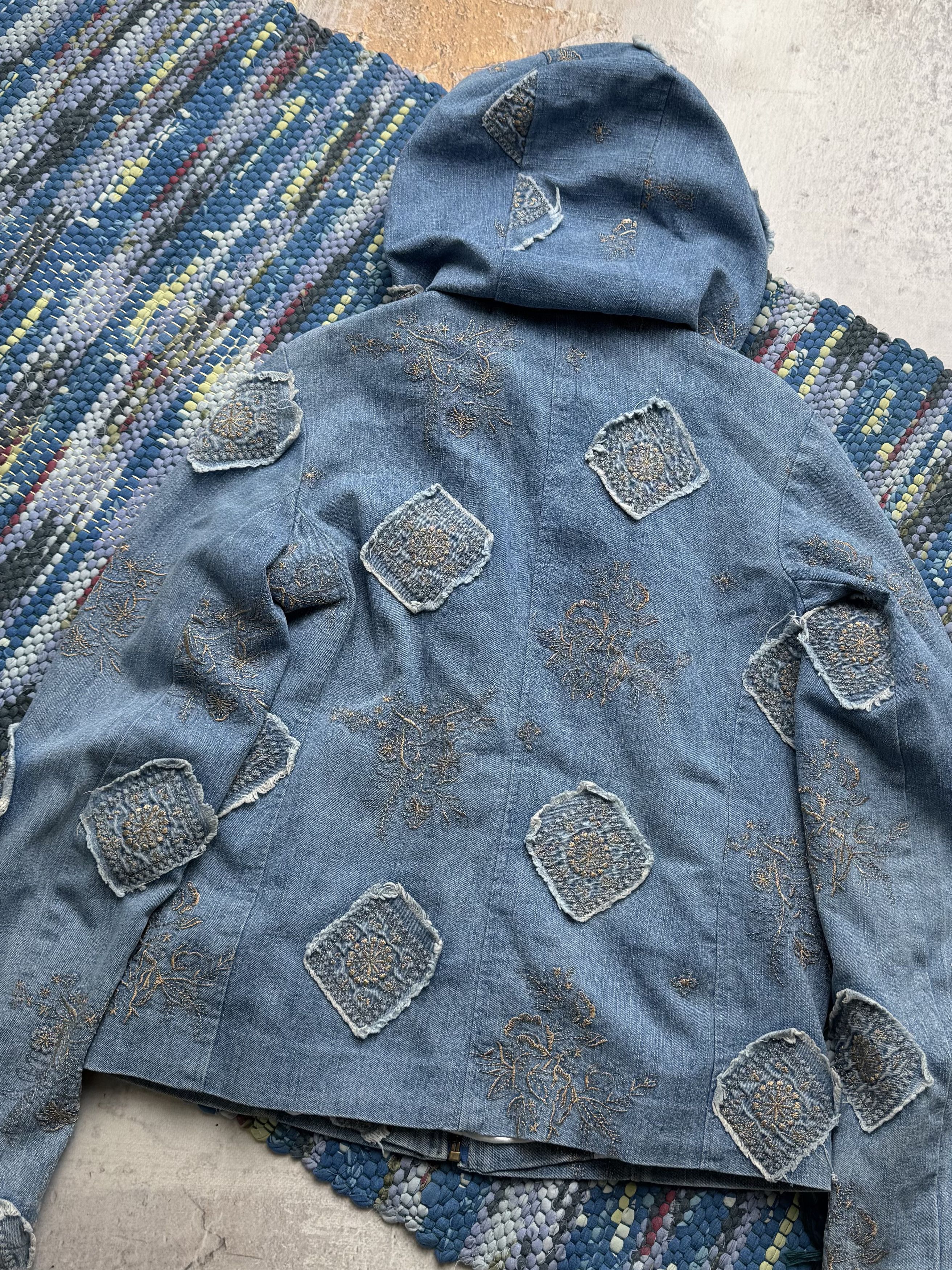 Vintage Vintage Hooded Embroidered Patchwork Distressed Jacket Size M / US 6-8 / IT 42-44 - 6 Thumbnail