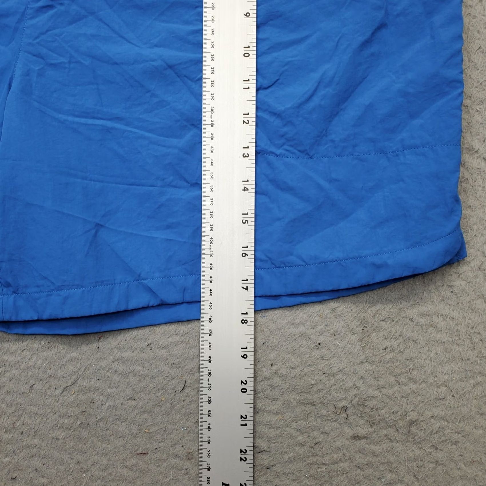 Vintage All In Motion Swim Shorts Mens 2XL Blue Swim Shorts Elastic Waist Drawstring Pockets Nylon 100% Stretch Size US 39 - 3 Thumbnail