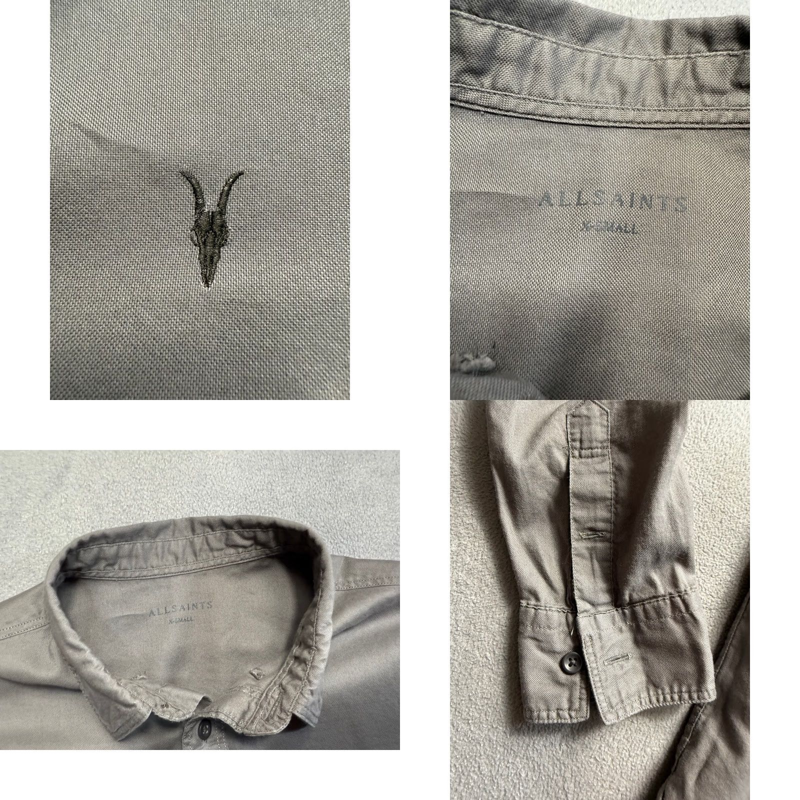 Allsaints AllSaints Button-Up Shirt Mens XS Gray Long Sleeve Size US XS / EU 42 / 0 - 8 Thumbnail