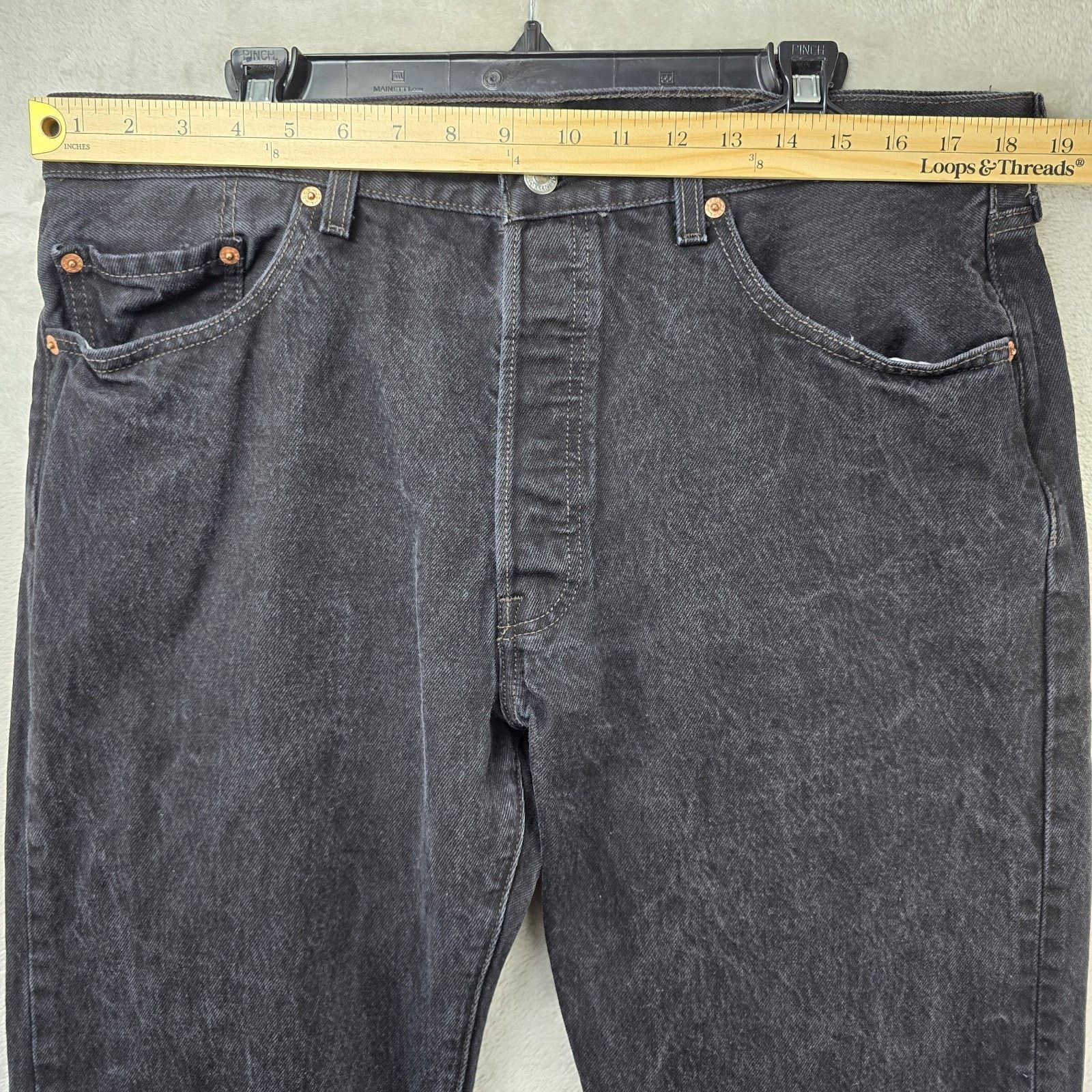 Levi's Vintage Levis 501 Jeans 38x36 (Fits 37x33.5) Black Denim Y2K Size US 38 / EU 54 - 10 Thumbnail