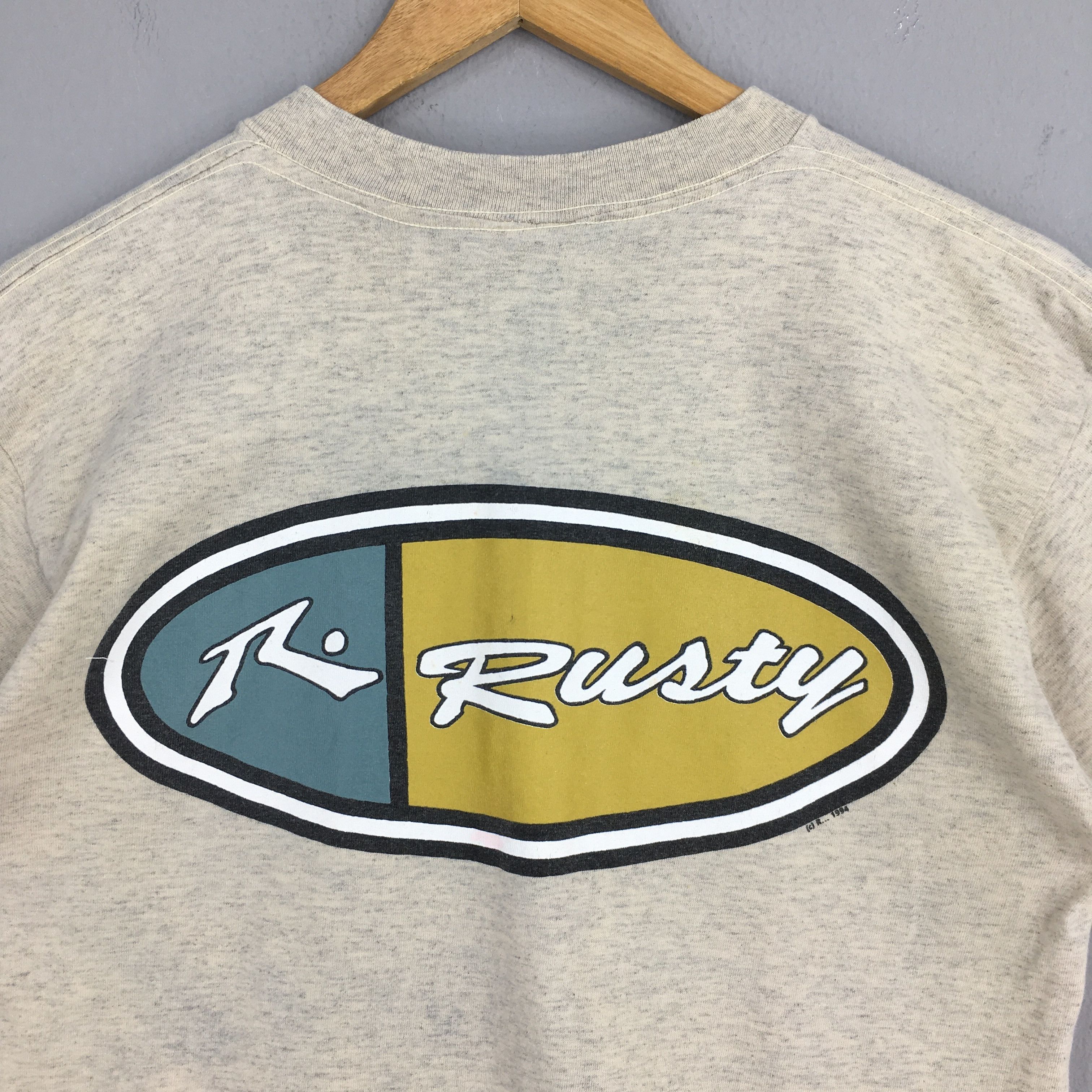 Rusty Vintage 90's Rusty Surfing Wave Surfboarding Tshirt Medium Size US M / EU 48-50 / 2 - 2 Thumbnail