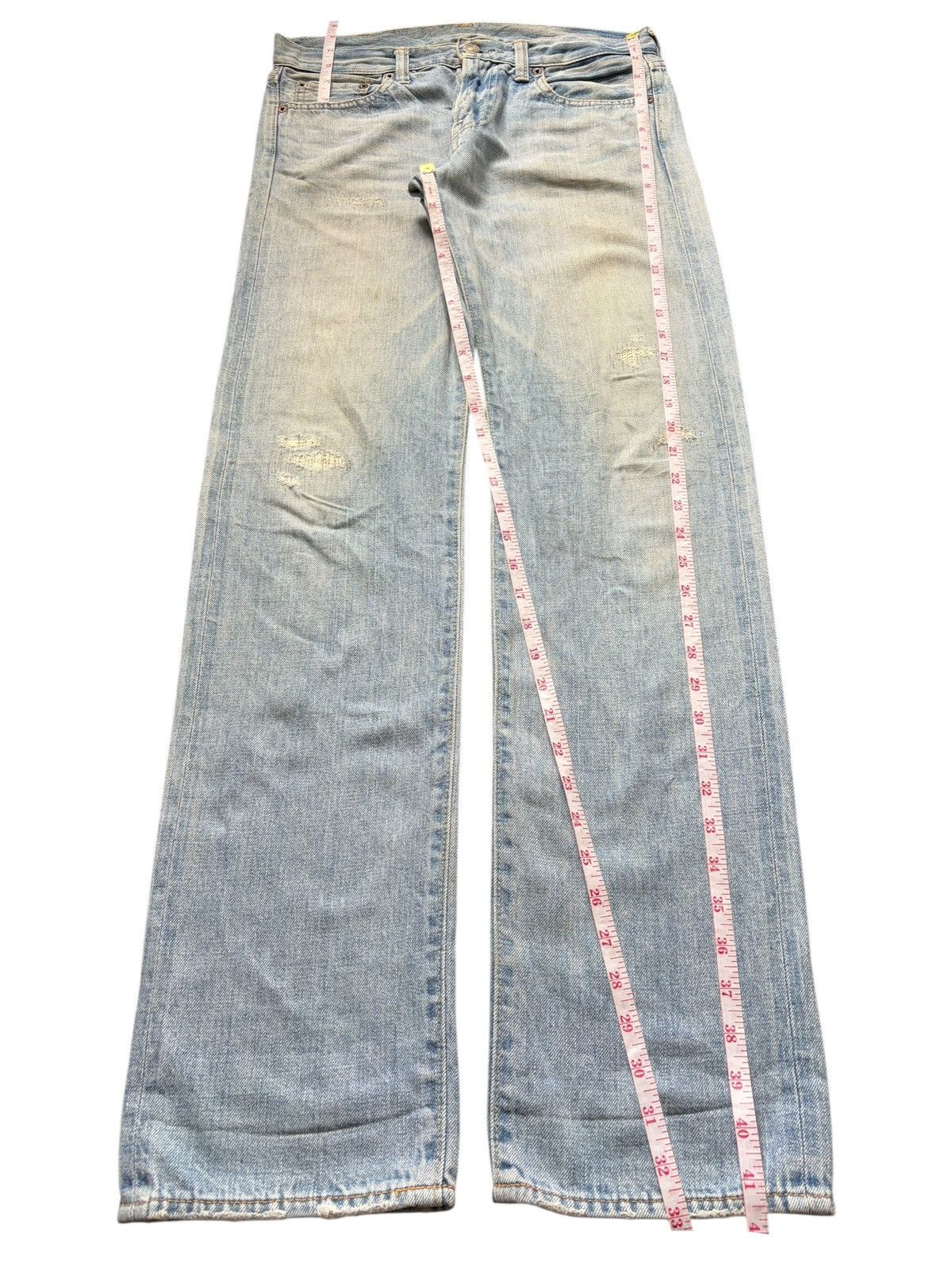 Eternal Vintage Eternal Deep Blue Selvedge Distressed Jeans Size 31" - 7 Thumbnail