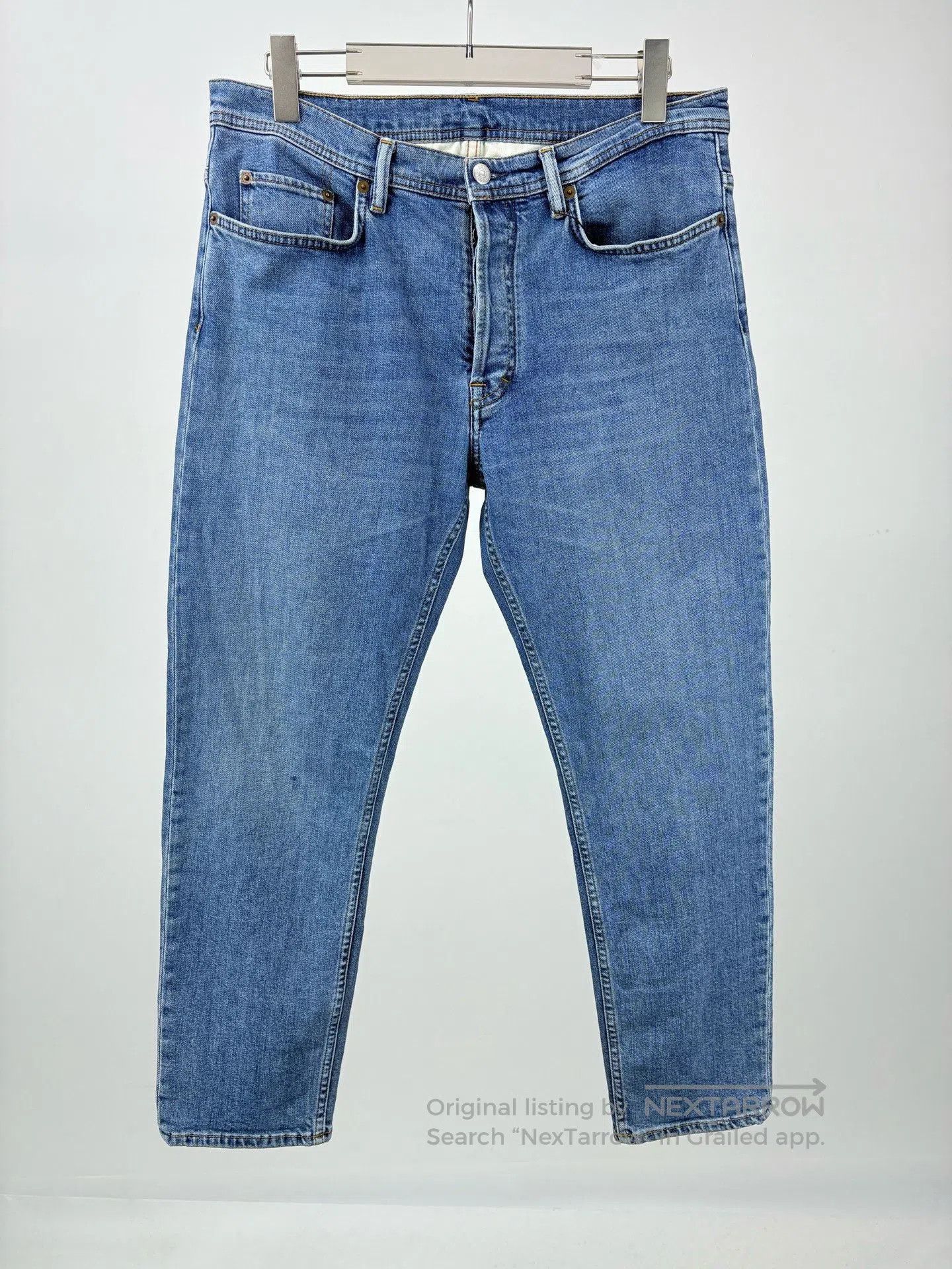 Acne Studios ACNE STUDIOS Back Leather Patch Jeans. Size US 33 - 2 Thumbnail