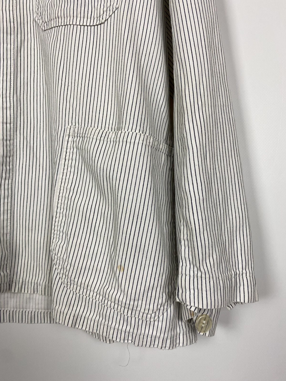 Vintage 70s Vintage Karba German Striped French Work Chore Jacket Size US M / EU 48-50 / 2 - 7 Thumbnail