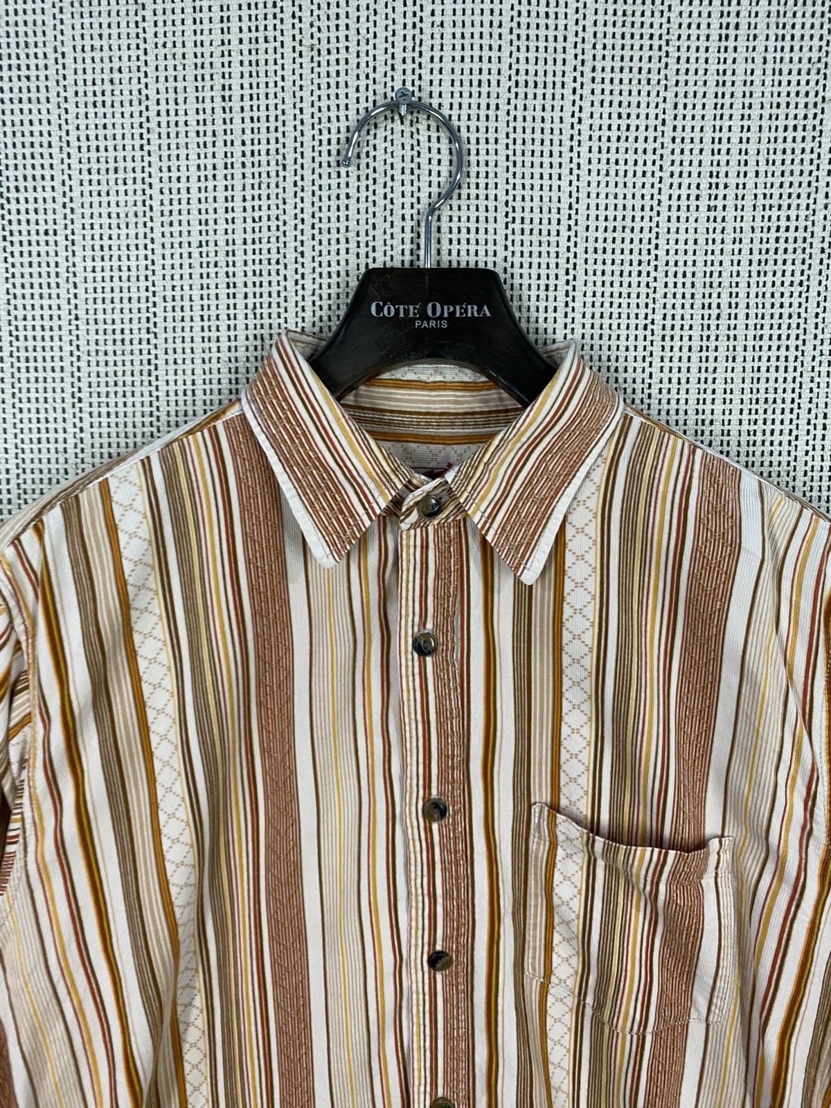 Japanese Brand Japanase brand never seen thing striped shirt button ups Size US XL / EU 56 / 4 - 8 Thumbnail