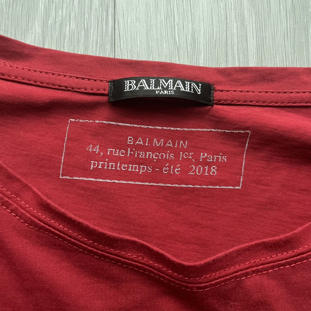 Balmain Balmain SS18 Long Sleeve Red T Shirt Size US XXL / EU 58 / 5 - 3 Thumbnail