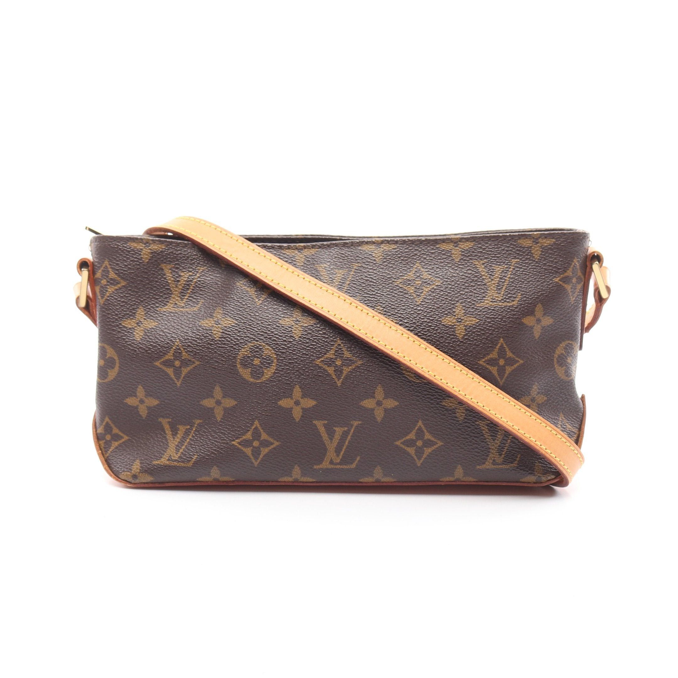 Louis Vuitton Trotteur Monogram Shoulder Bag Leather Brown, Women's