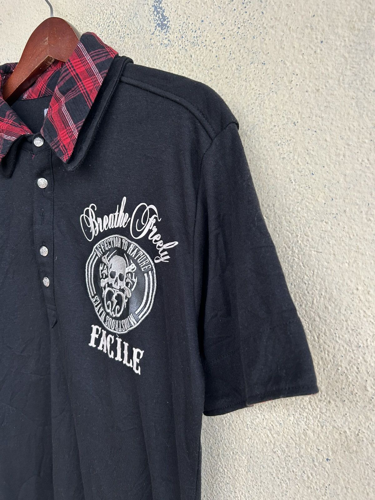 Japanese Brand Facile Breathe Freely Double Collar Tshirt Size US S / EU 44-46 / 1 - 3 Thumbnail