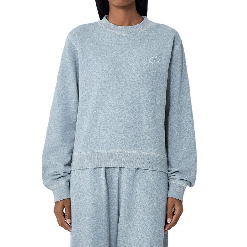 PRADA Gray Cotton Sweatshirt New And Authentic (Women's size