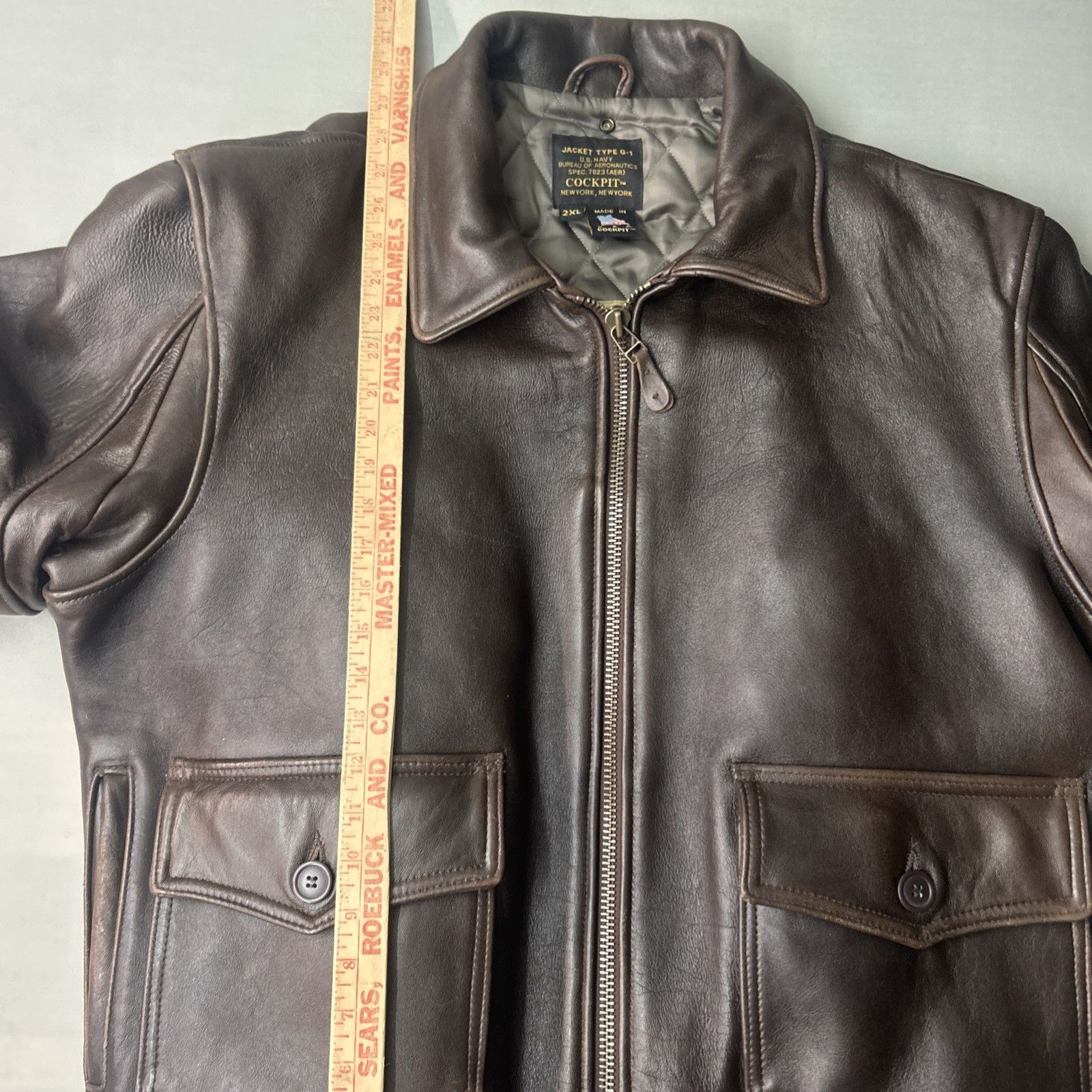 Cockpit USA Cockpit USA (AVIREX) Type G-1 Bomber Jacket Map Lined Size US XXL / EU 58 / 5 - 10 Thumbnail