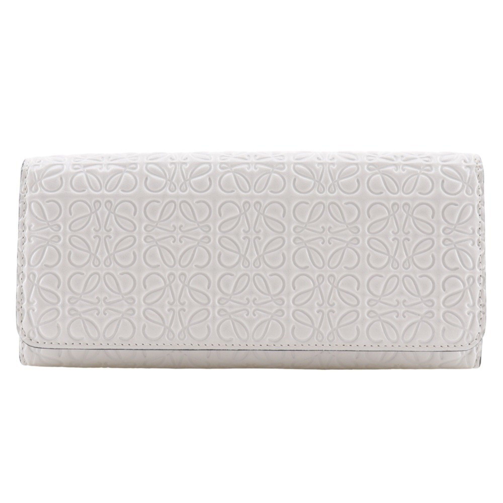 Loewe LOEWE Repeat Anagram Long Wallet Leather White Snap Button Unisex Size ONE SIZE - 1 Thumbnail