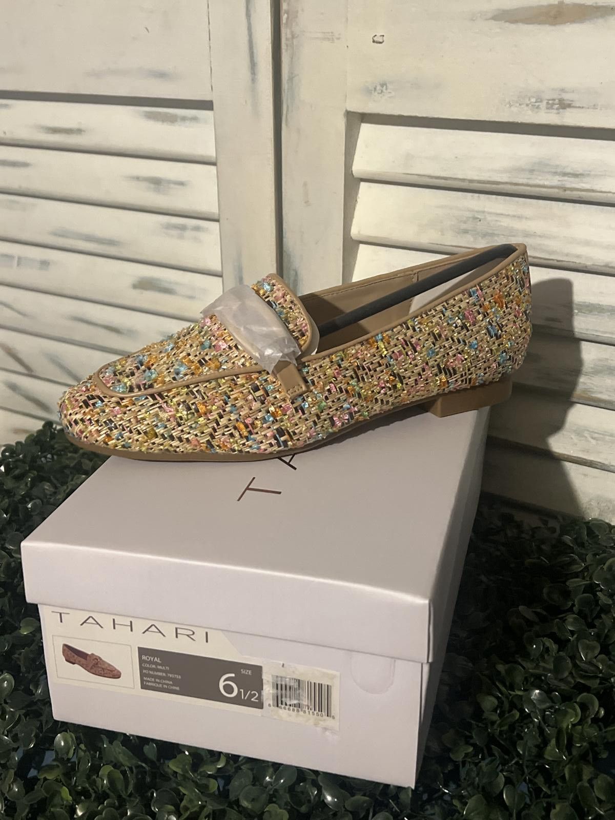 Elie Tahari Tahari Multi-Color Tweed Loafers with Buckle Detail 6.5 Size US 6.5 / IT 36.5 - 6 Thumbnail