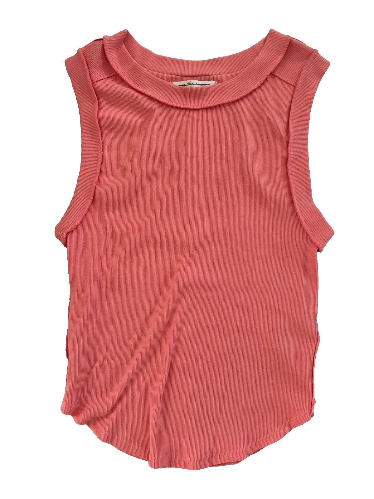 Free People We The Free People Kate Rib Tank Coral ( L ) Size L / US 10 / IT 46 - 3 Thumbnail