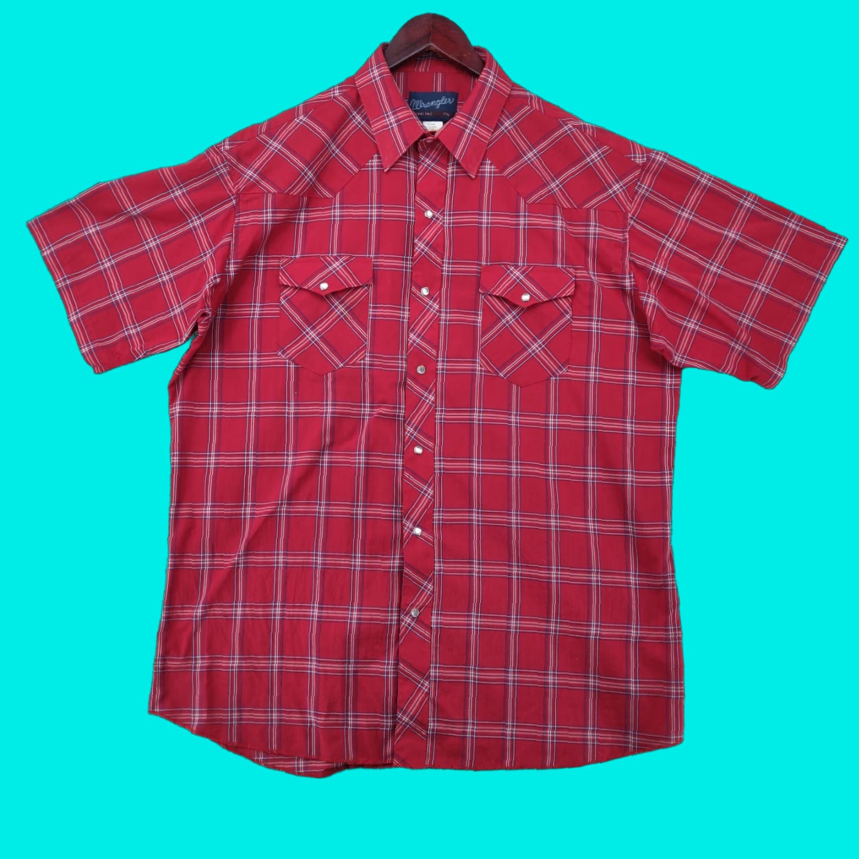 Wrangler VINTAGE Wrangler X Long Tails Shirt Pearl Snap Men 17.5 Red Plaid Western Cowboy Shirt Men 17.5 Red Plaid Wrangler Pearl Snap Western Cowboy Size US XXL / EU 58 / 5 - 1 Thumbnail