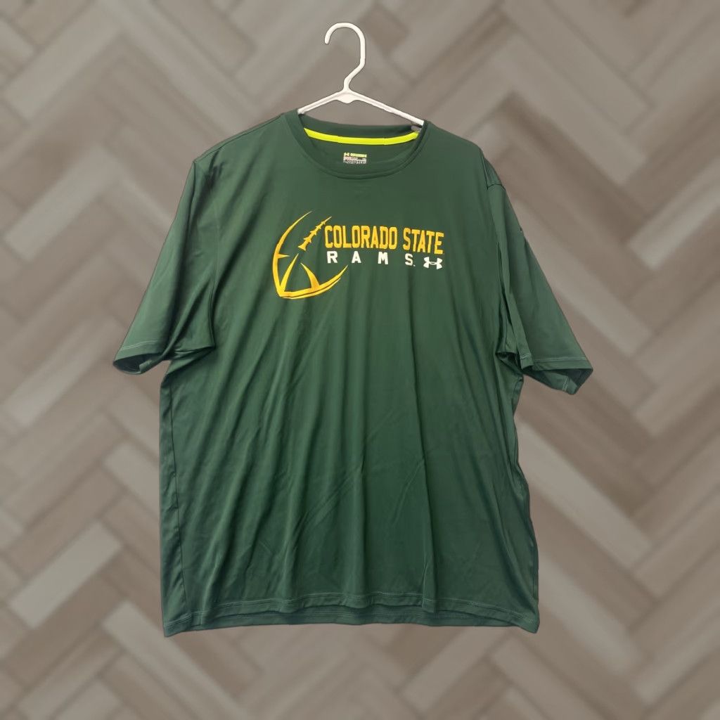 Under Armour VINTAGE Under Armour Shirt Rams green heat gear stretch Athletic XL Men’s Adult /35-91 Shirt Men Green Logo Rams Outdoor Sports Athletic Size US XL / EU 56 / 4 - 1 Thumbnail