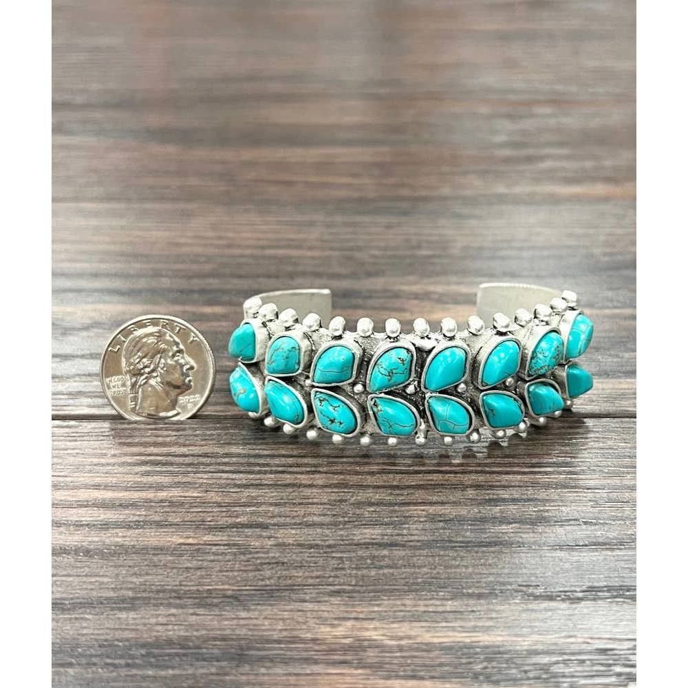 Other Double Layered Navajo Turquoise Cuff Bracelet Design, Southw Size ONE SIZE - 5 Thumbnail