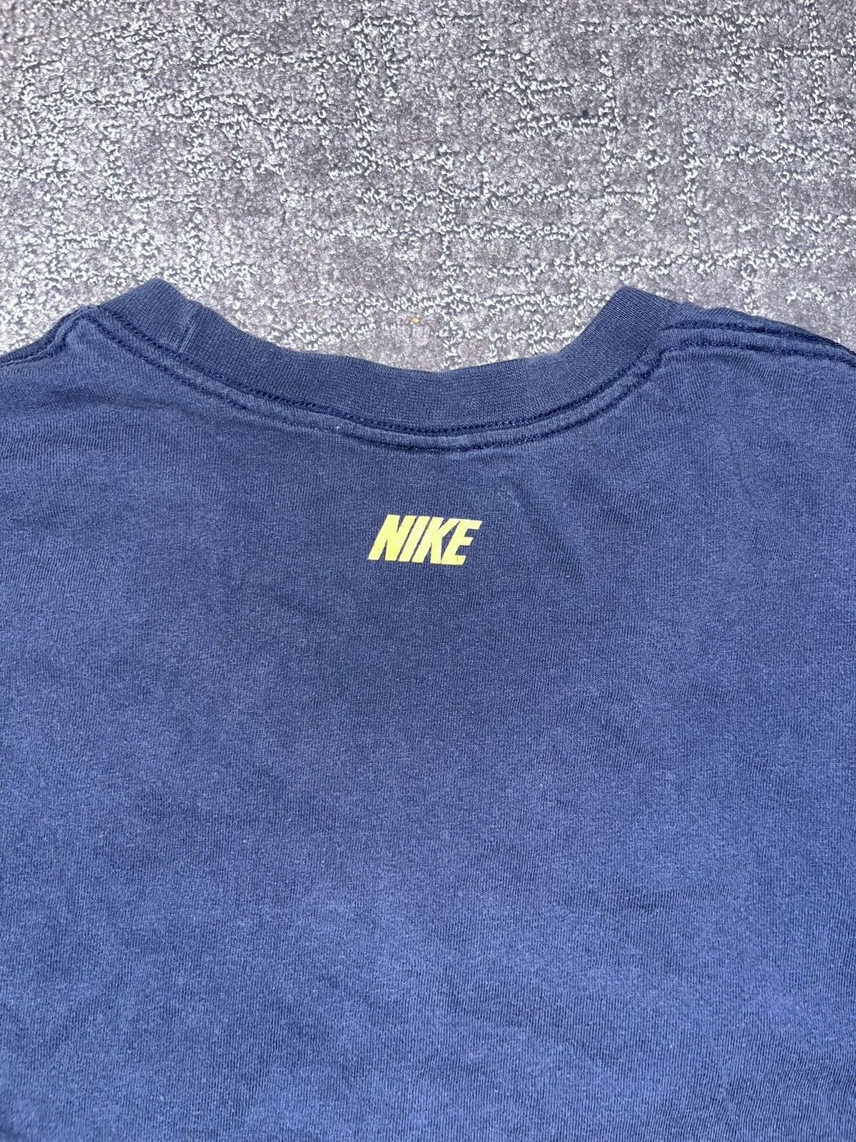 Nike × Vintage Vintage Y2K Nike Center Big Swoosh Navy Longsleeve T Shirt Size US L / EU 52-54 / 3 - 5 Thumbnail