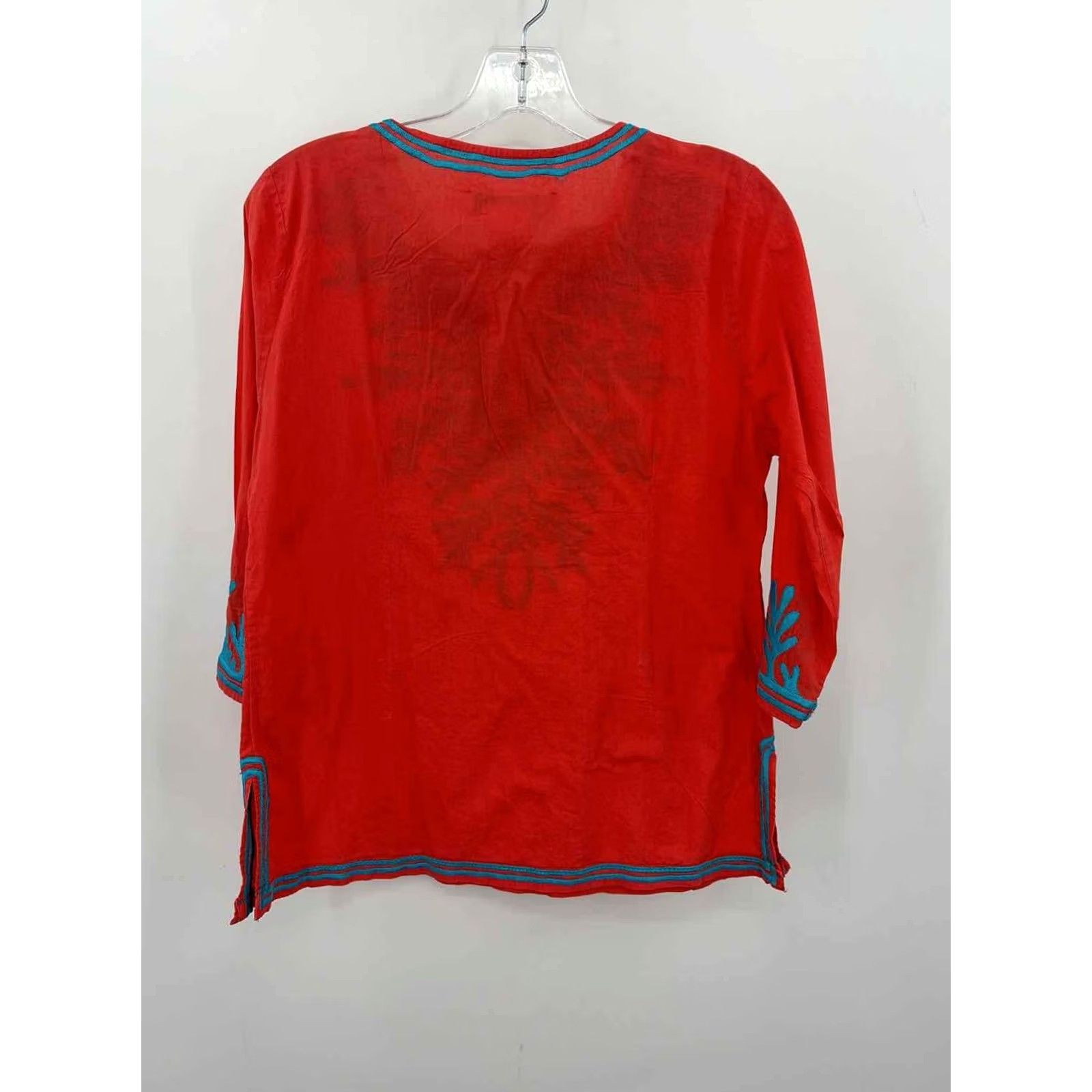 Vintage Pre-Owned Gretchen Scott Orange Tunic Blouse Medium Size M / US 6-8 / IT 42-44 - 2 Thumbnail