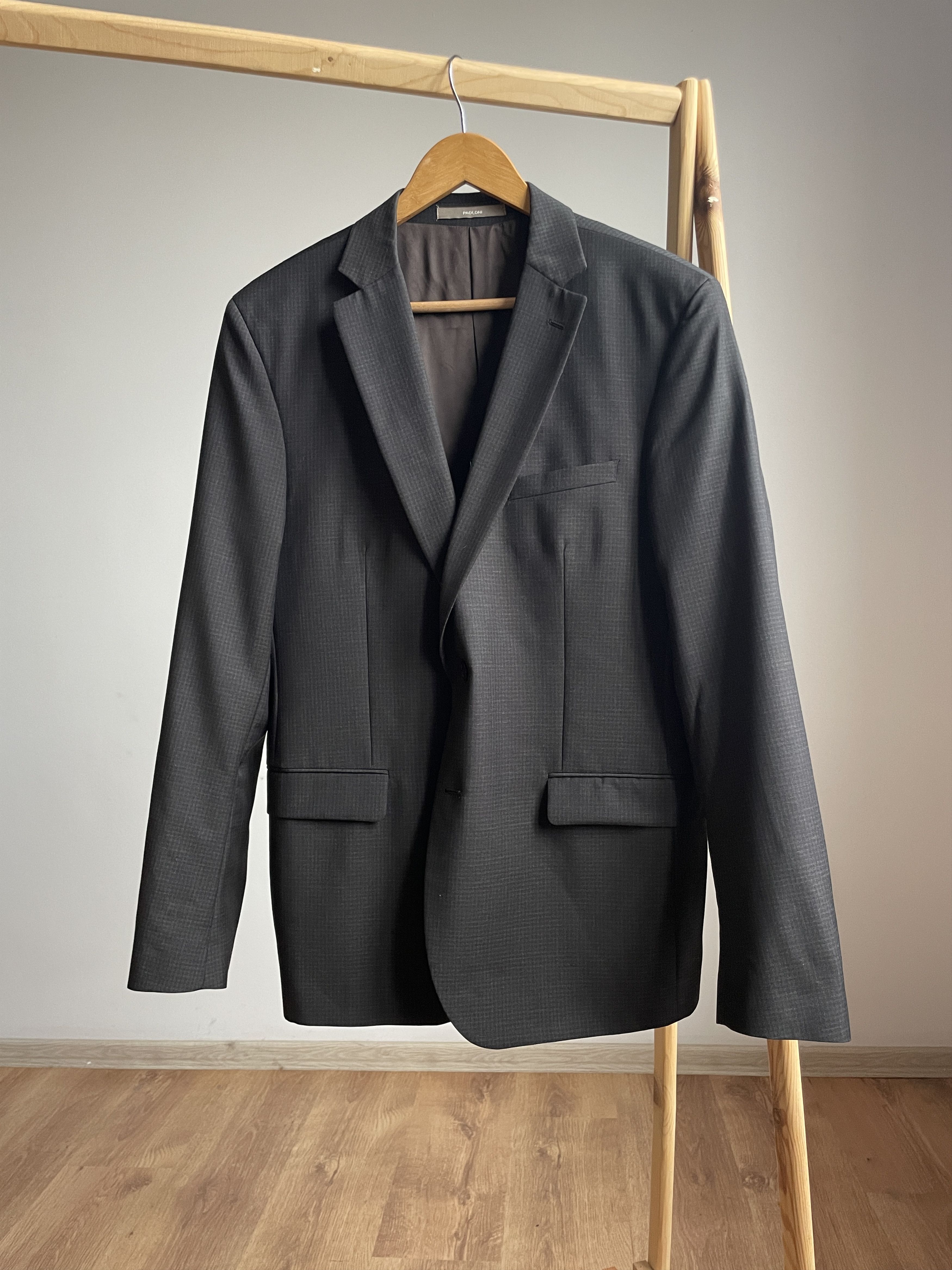 Paoloni Paoloni Checkered Wool Suit Size EUR 54 Size 44R - 2 Thumbnail