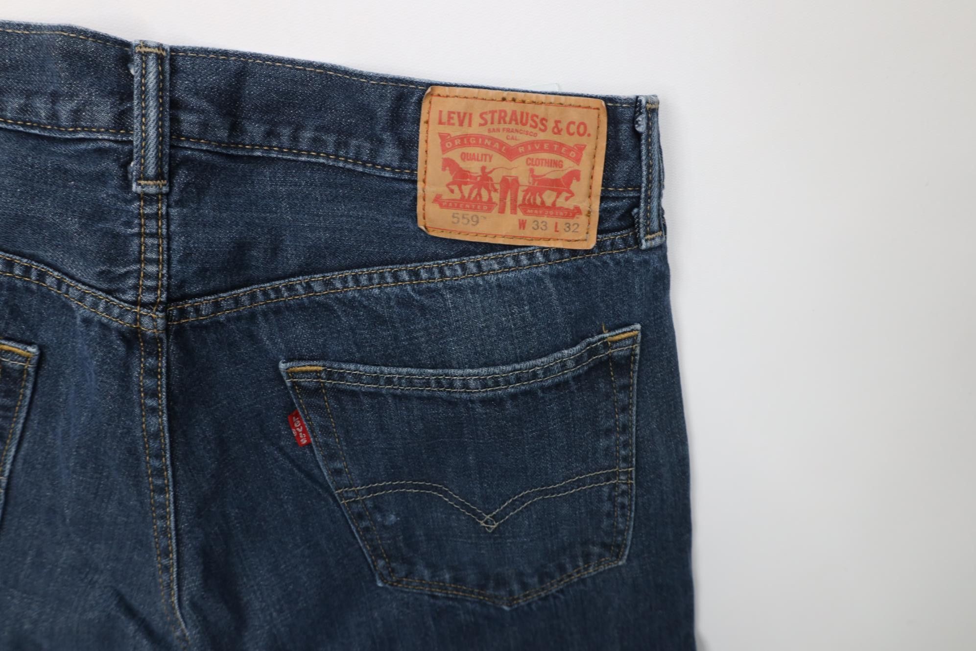 Levi's Vintage Y2K Levis 559 Relaxed Straight Wide Leg Jeans Blue Size US 33 - 17 Thumbnail