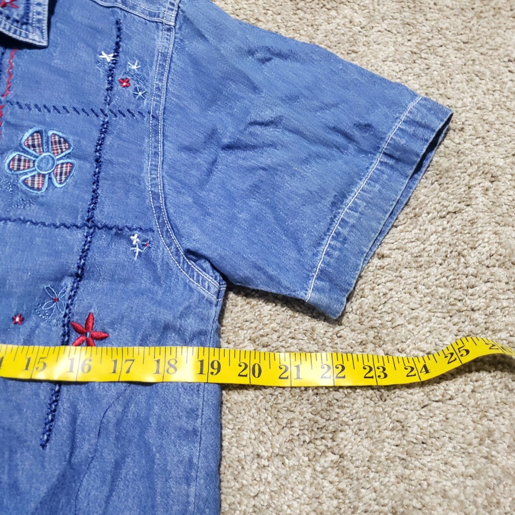 Vintage VINTAGE Bobbie Brooks Shirt Womens M Denim Blue Floral Button-Up Adult Womens M Medium Size M / US 6-8 / IT 42-44 - 6 Thumbnail