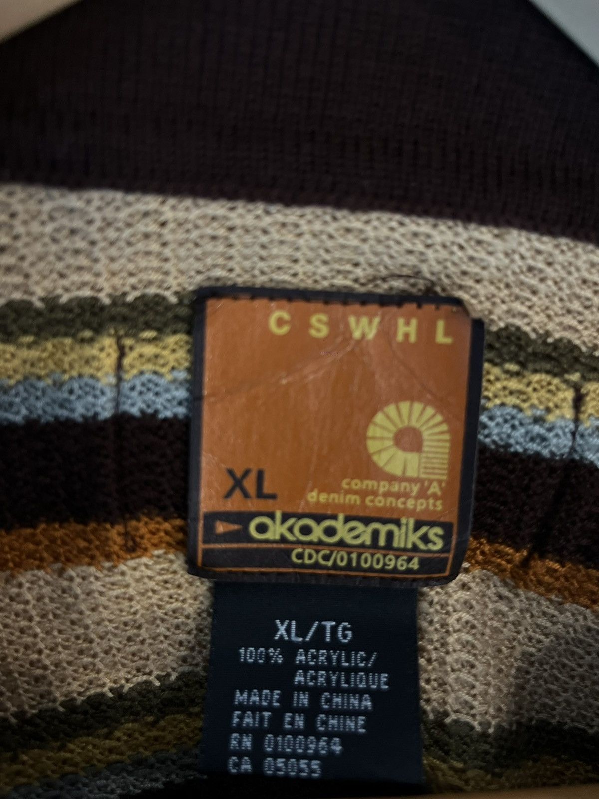 Akademiks Akademiks Knit Polo Shirt XL Brown Tan Striped Retro Y2K Size US XL / EU 56 / 4 - 4 Thumbnail