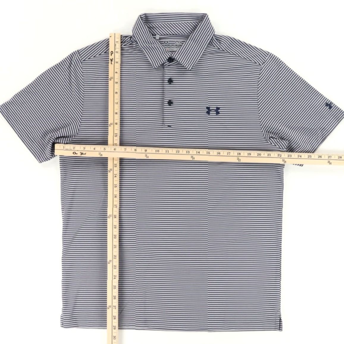 Under Armour Under Armour Heatgear Loose High Stretch Striped Polo Shirt Gray Men's L Polo Shirt Mens L Gray Striped Heatgear Loose Stretch Under Armour Size US L / EU 52-54 / 3 - 3 Thumbnail