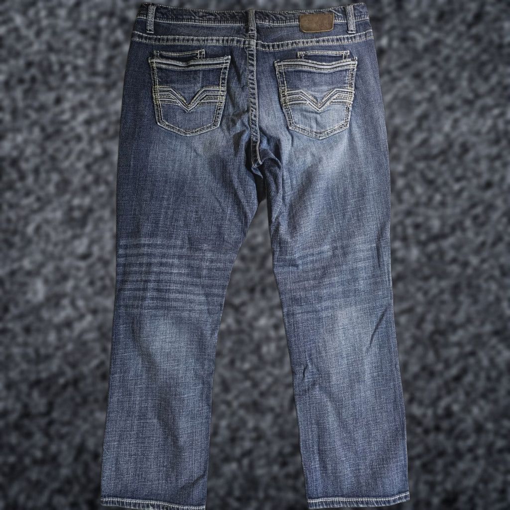 Vintage BKE Nolan Jeans Men's Size 36S 36x28 Straight Leg Medium Blue Wash Stretch Denim Regular Waist 36 Size US 36 / EU 52 - 1 Thumbnail