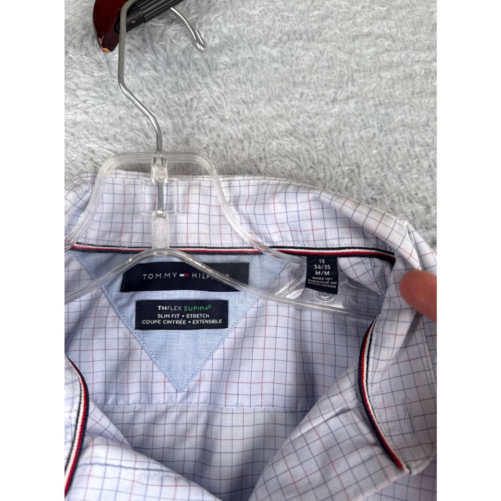 Tommy Hilfiger Tommy Hilfiger Shirt Men 15 Blue Plaid Long Sleeve Slim Fit Button-Up Casual Size US M / EU 48-50 / 2 - 7 Thumbnail